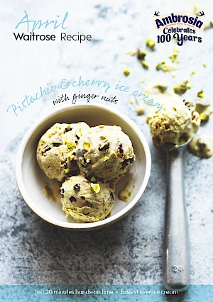 Pistachio and Cherry Ice cream with Ginger Nuts