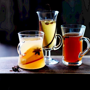 Photograph of three different mulled wines