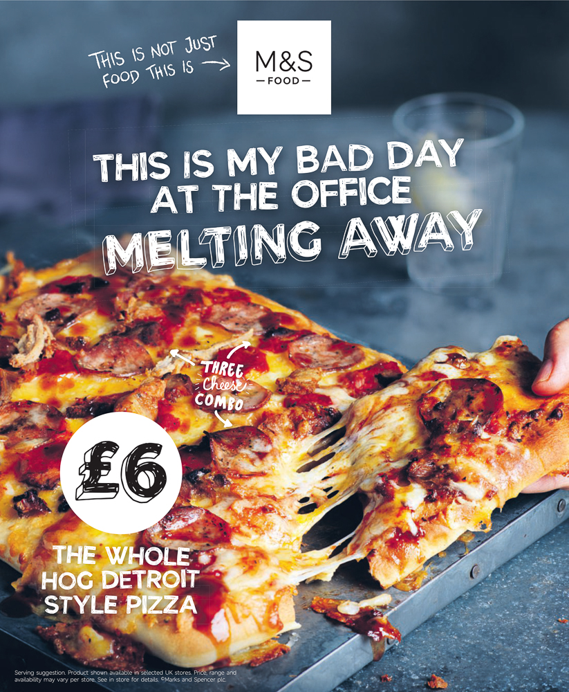 M&S advert Hog Detroit Style Pizza