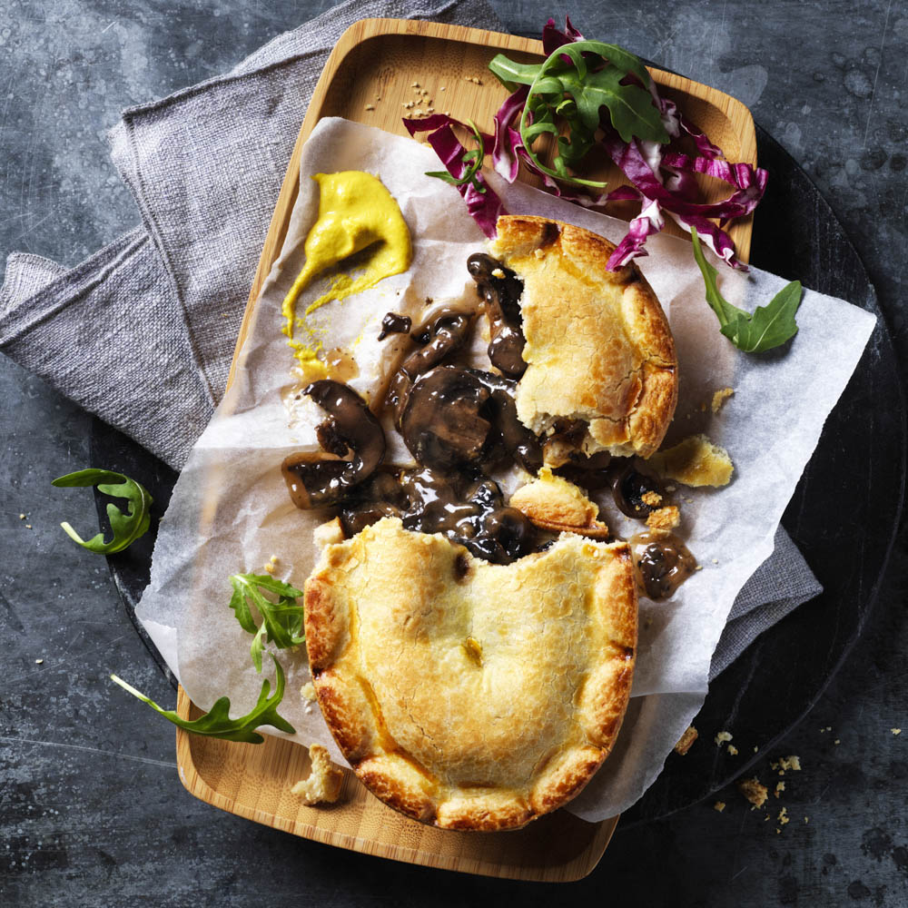 Plant kitchen mushroom pie