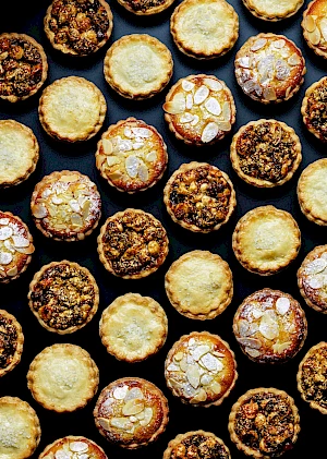 Lines of Mini Mince Pies