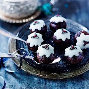 Mini Christmas Pudding Canapes