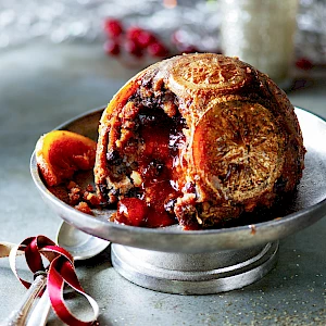 Christmas Pudding with Gold Orange Slices