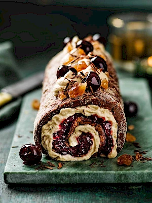 mont blanc chocolate cherry roulade