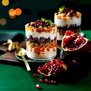 Pomegranate orange breakfast parfaits