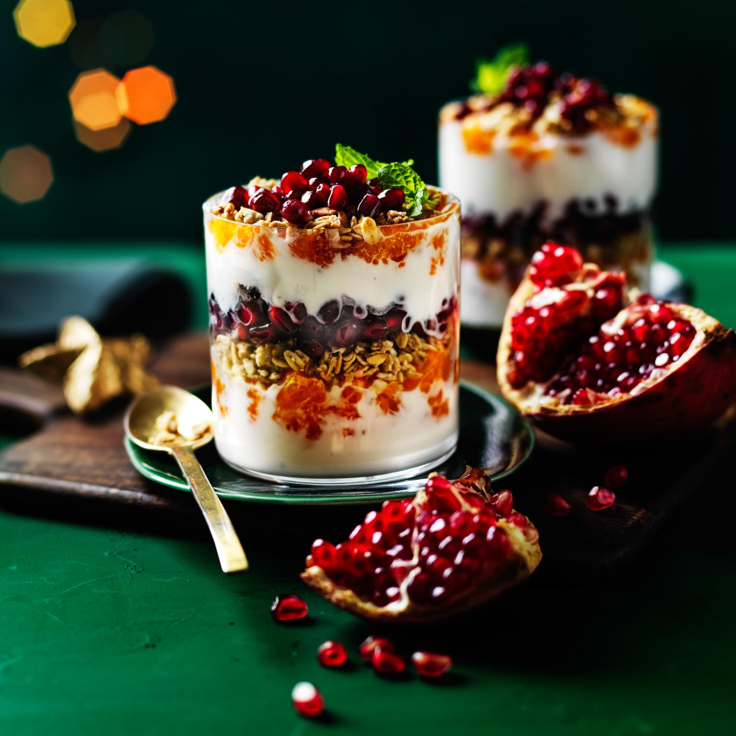 Pomegranate orange breakfast parfaits